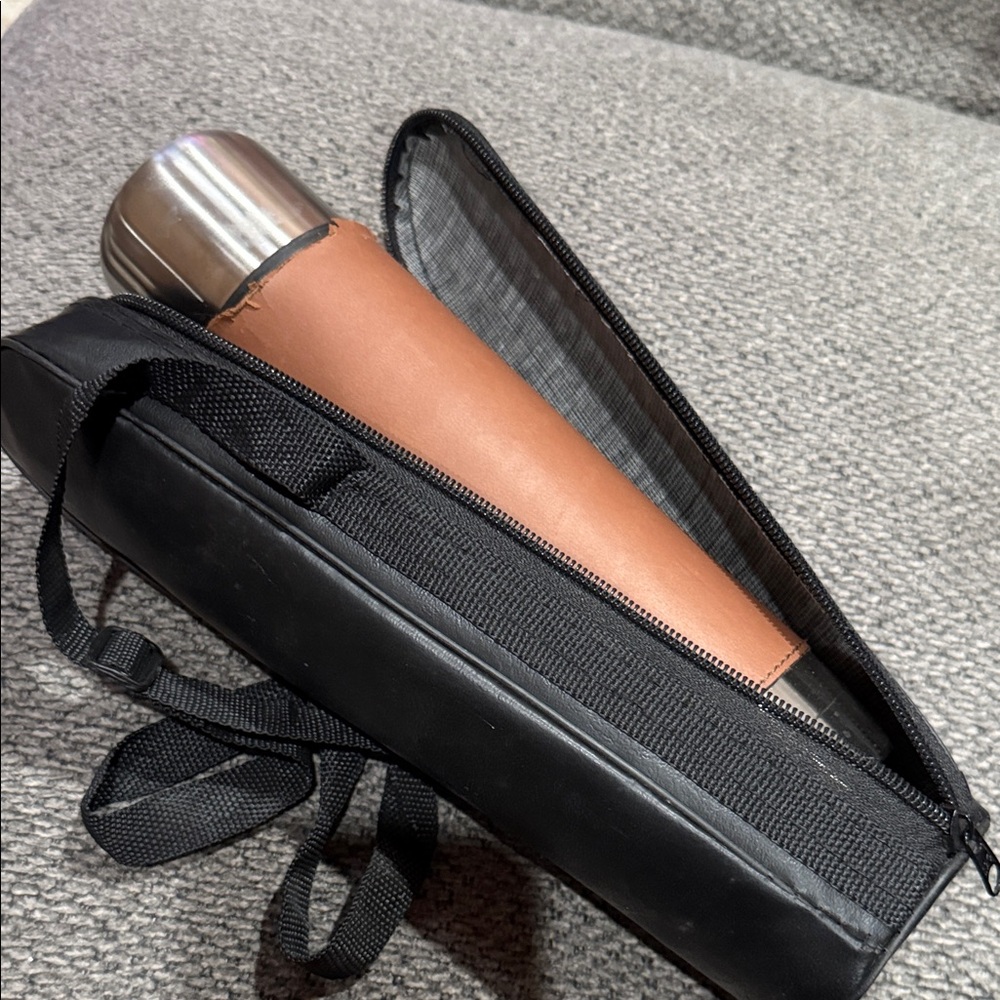 Brown and Black Thermos with Case